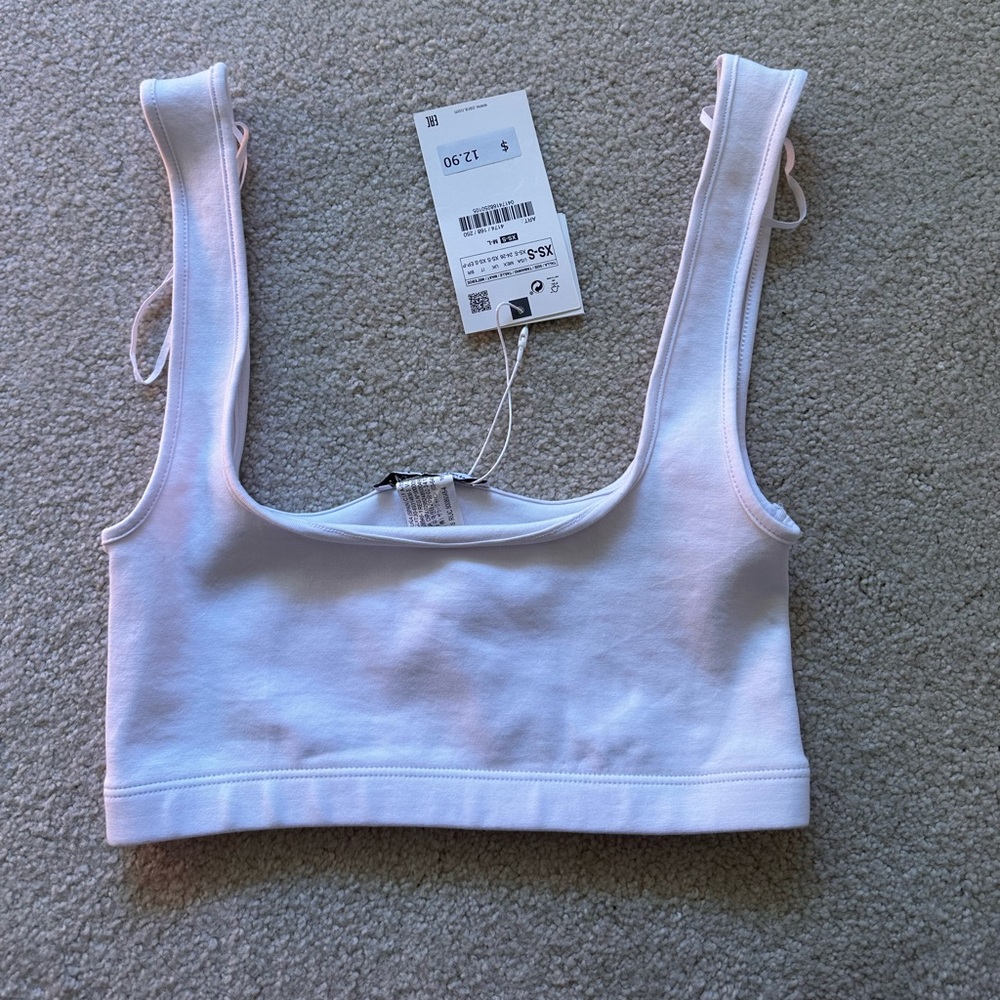 Zara White Bra Top